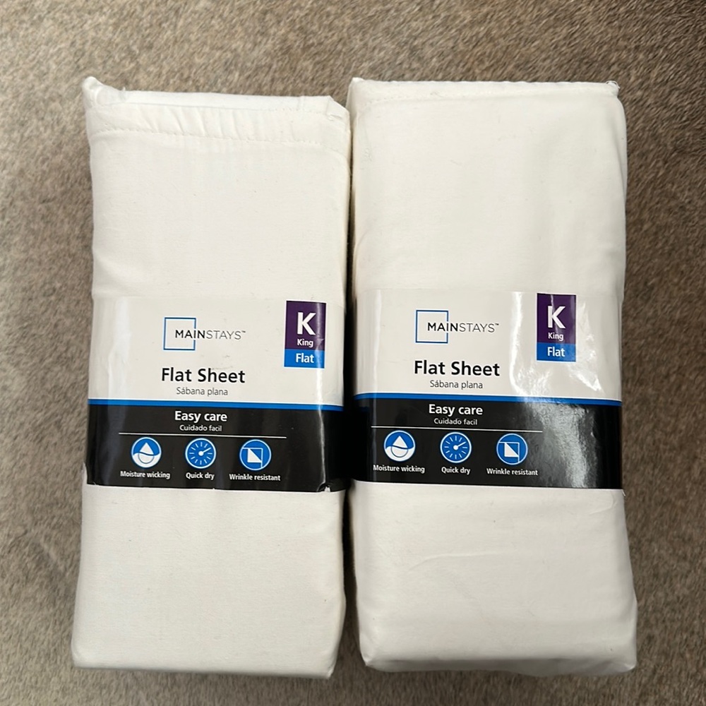 Two King Flat Sheets from Walmart